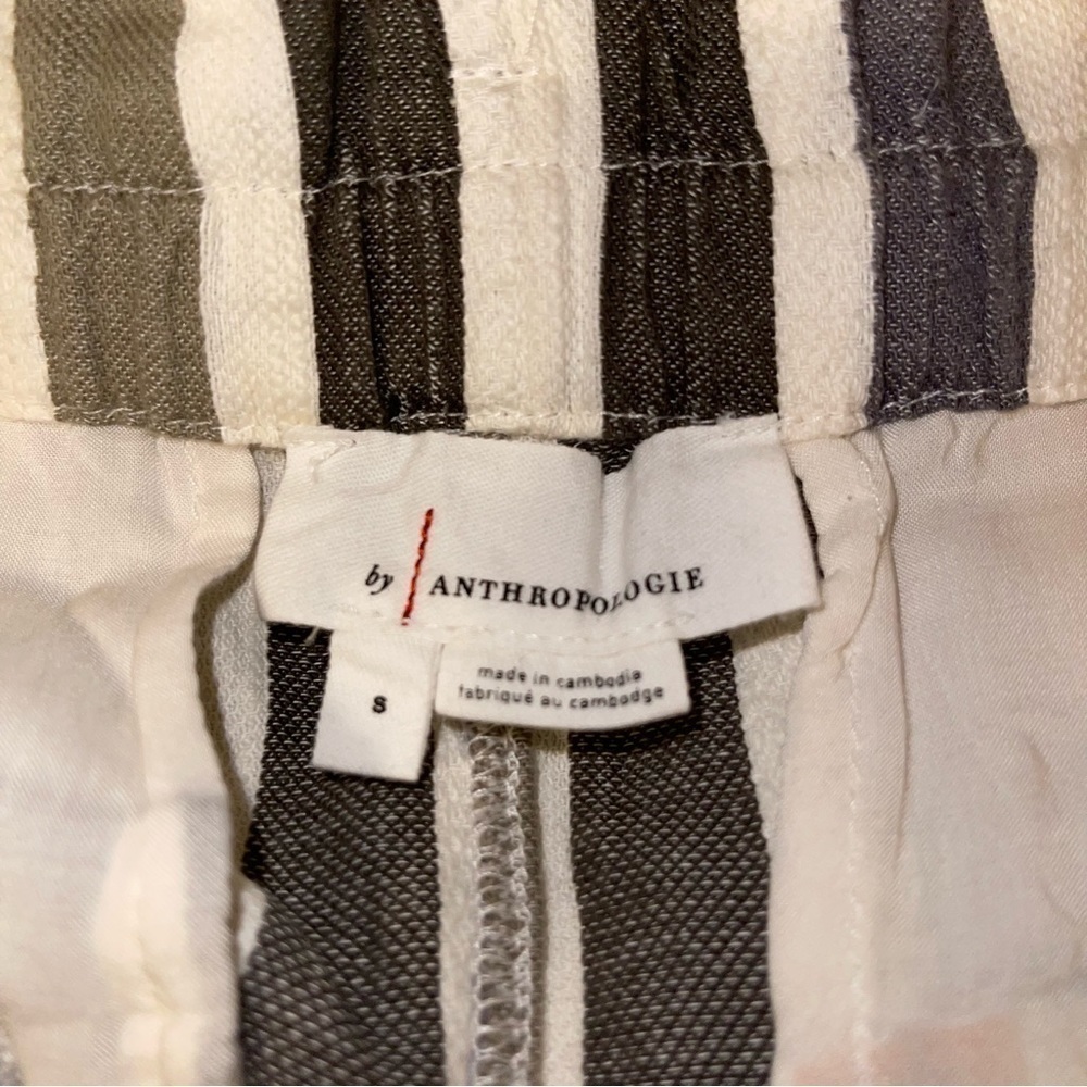Anthropologie Multicolor Striped Belted Straight Leg Women Pants Size S - Picture 10 of 11